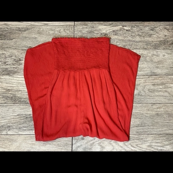 SKY AND SPARROW Tilley's jumpsuit romper ruched wide leg crinkle boho, sz S - Picture 6 of 6